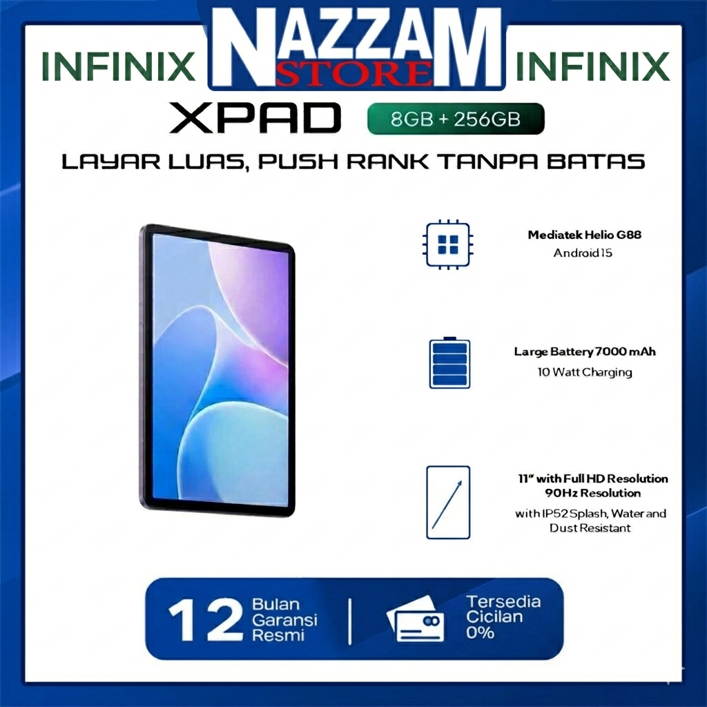 Infinix XPAD 20 LTE 4G 8/256 GB 8GB 256GB Garansi Resmi