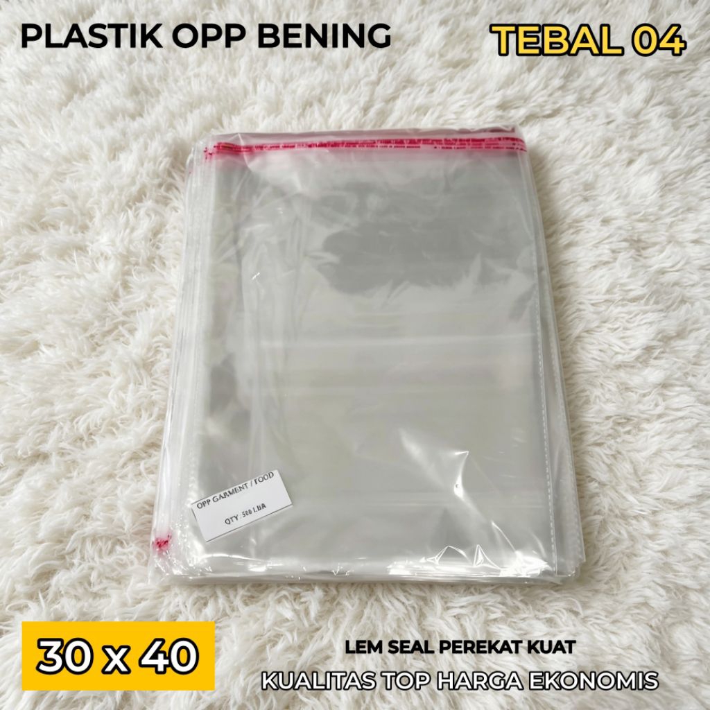 Plastik OPP Segitiga Mas Ukuran 30x40 Tebal 04 Isi 500 Lembar Harga Murah