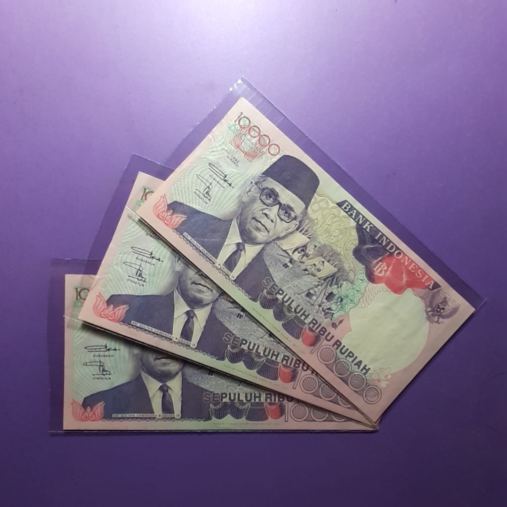 Uang kuno 10000 hamengku buwono tahun 1992