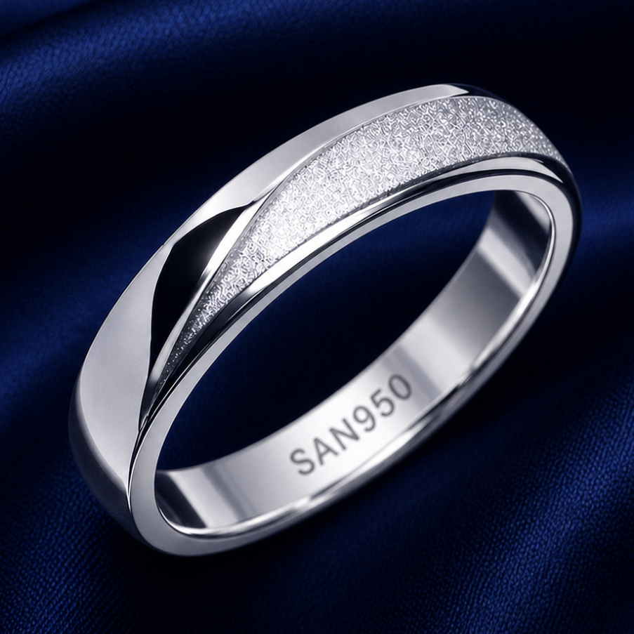 Cincin Nikah Kawin Tunangan SAN950 [P283]– Palladium Platinum Perak 950 Asli | Custom Handmade
