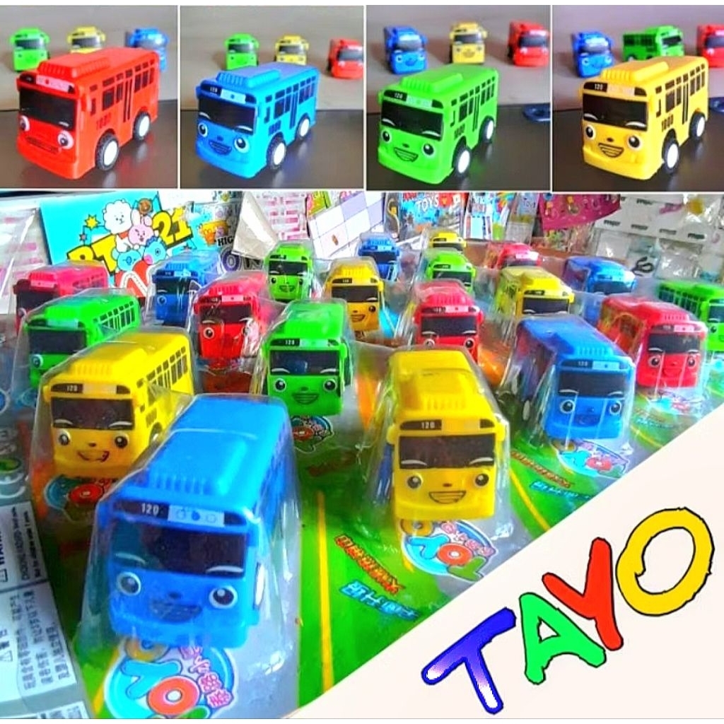 4set mobil bus tayo kecil pullback / bis tayo / mobil mobilan anak / mainan kendaraan