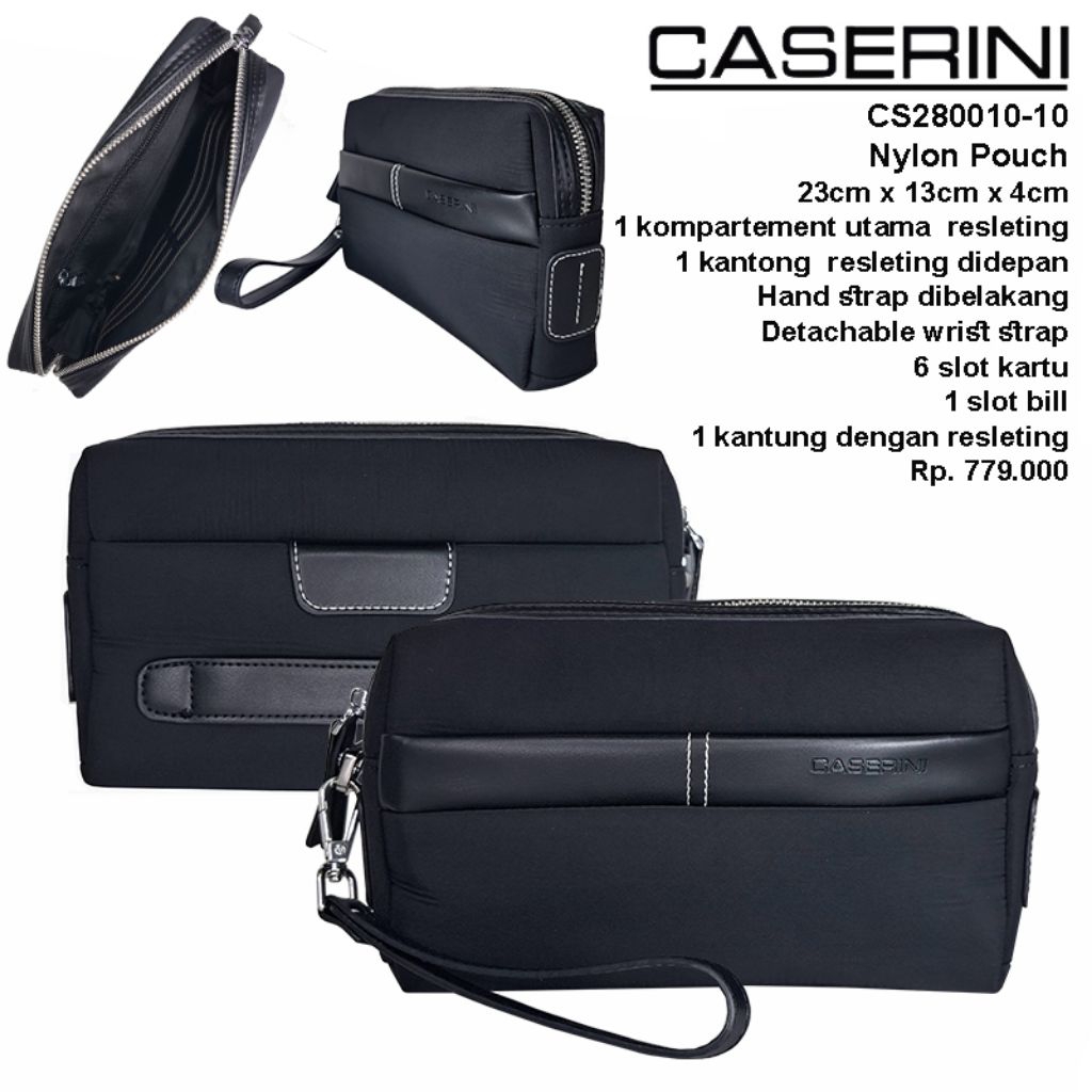 CASERINI CS280010 Handbag Pria Tas Tangan Premium Tipe Clutch Nylon Caserini Original