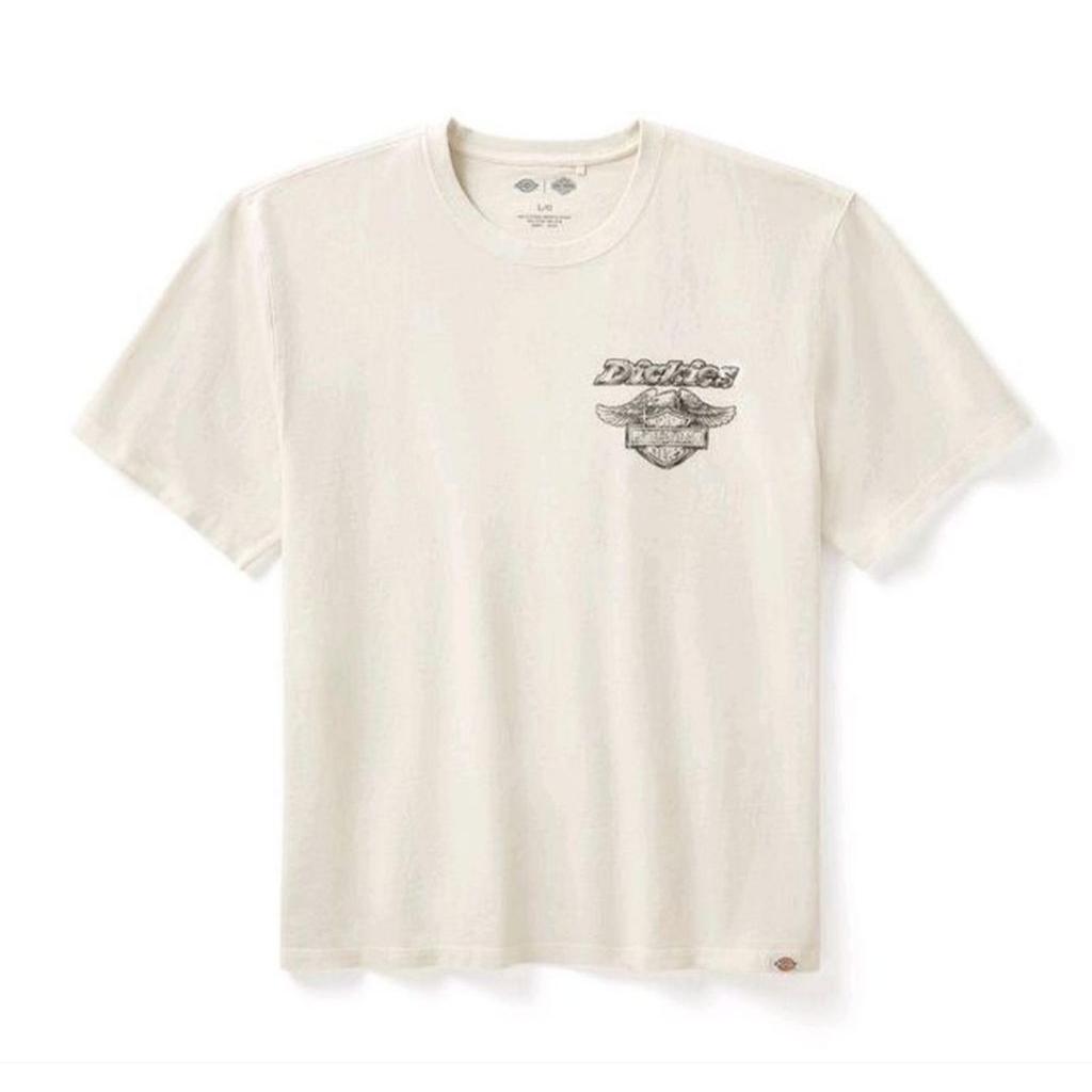 DICKIES TSHIRT MEN'S X H-D HEAVYWIGHTV-TWIN ENGINE TEE SILVER BIRCH | KAOS H-D X DICKIES ORIGINAL US