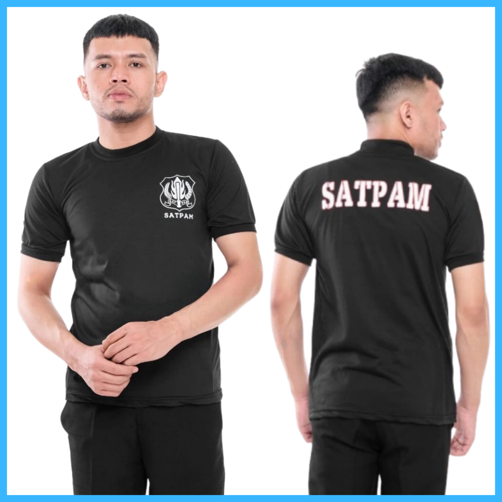 Kaos Satpam Kaos Security Dinas Hitam Kerah Tinggi Kerah Pendek Pria Lengan Pendek