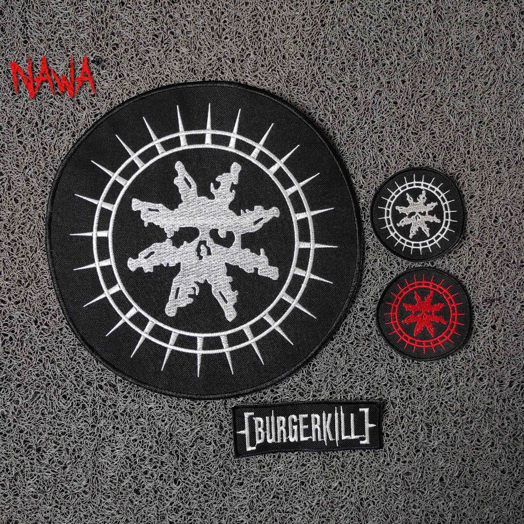 Patch bordir logo musik burgerkill emblem bordir musik BP set burgerkill patch bordir best quality p