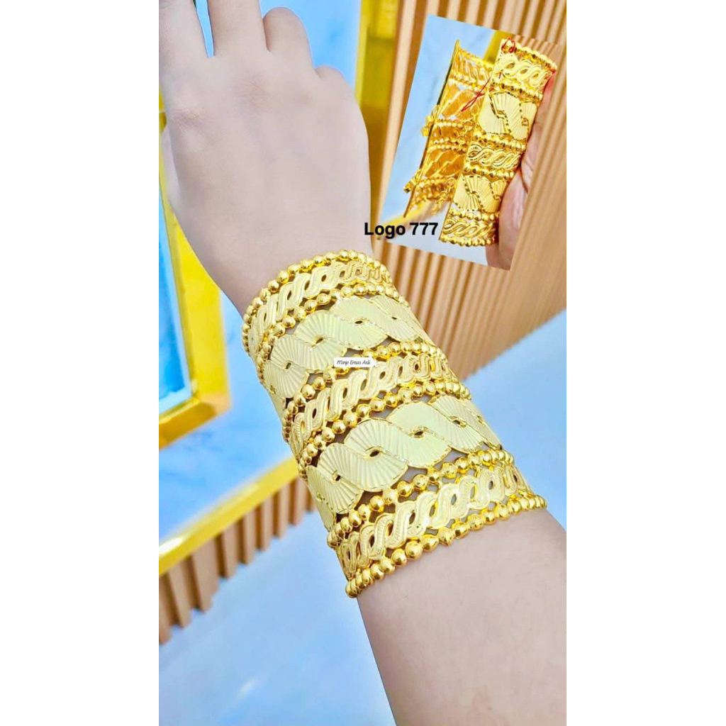 Gelang Kaku Sultan Lapis Emas Logo 777