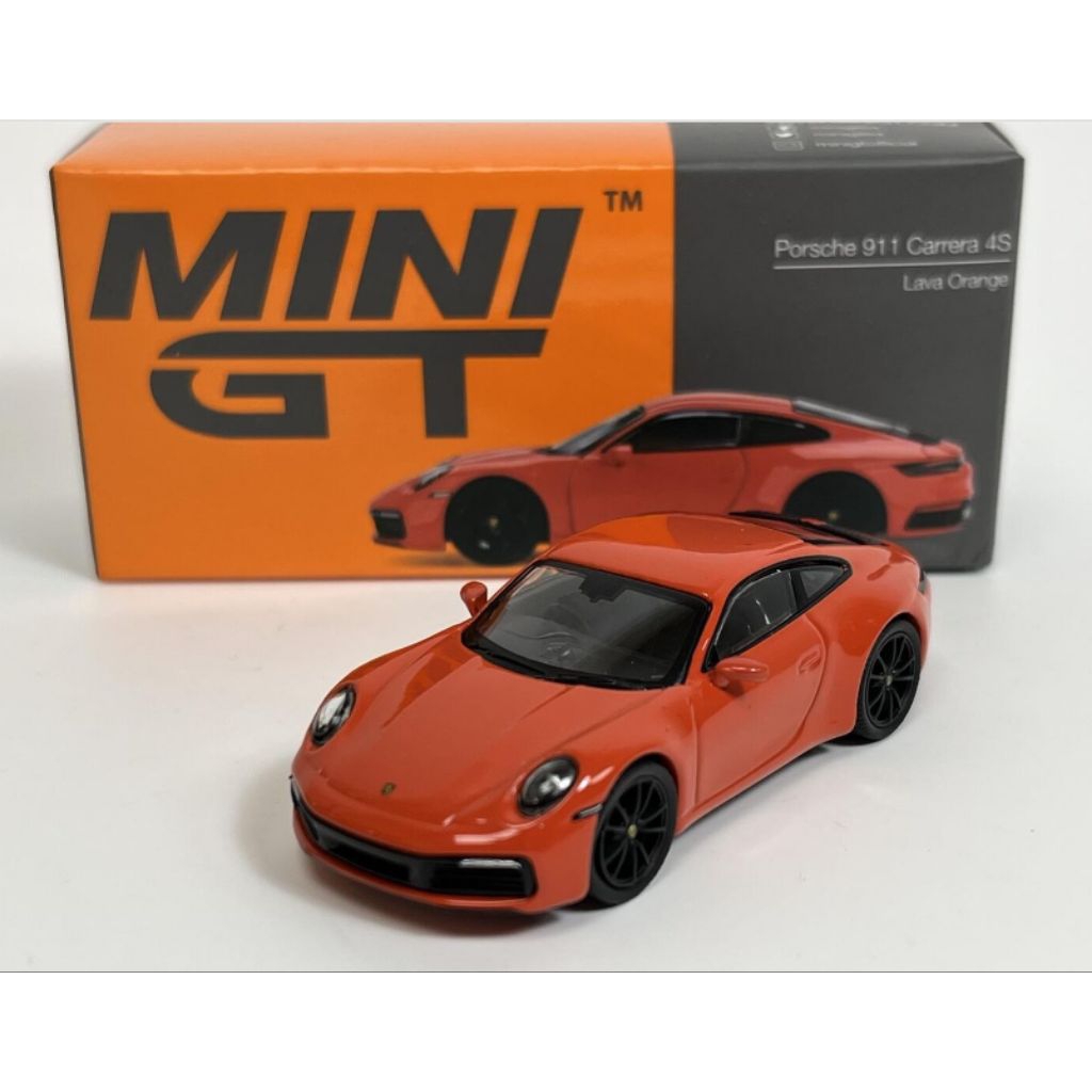 Mini GT Porsche 911 Carrera 4S Lava Orange Color MGT No 371 Scale 1/64 MiniGT Supercar