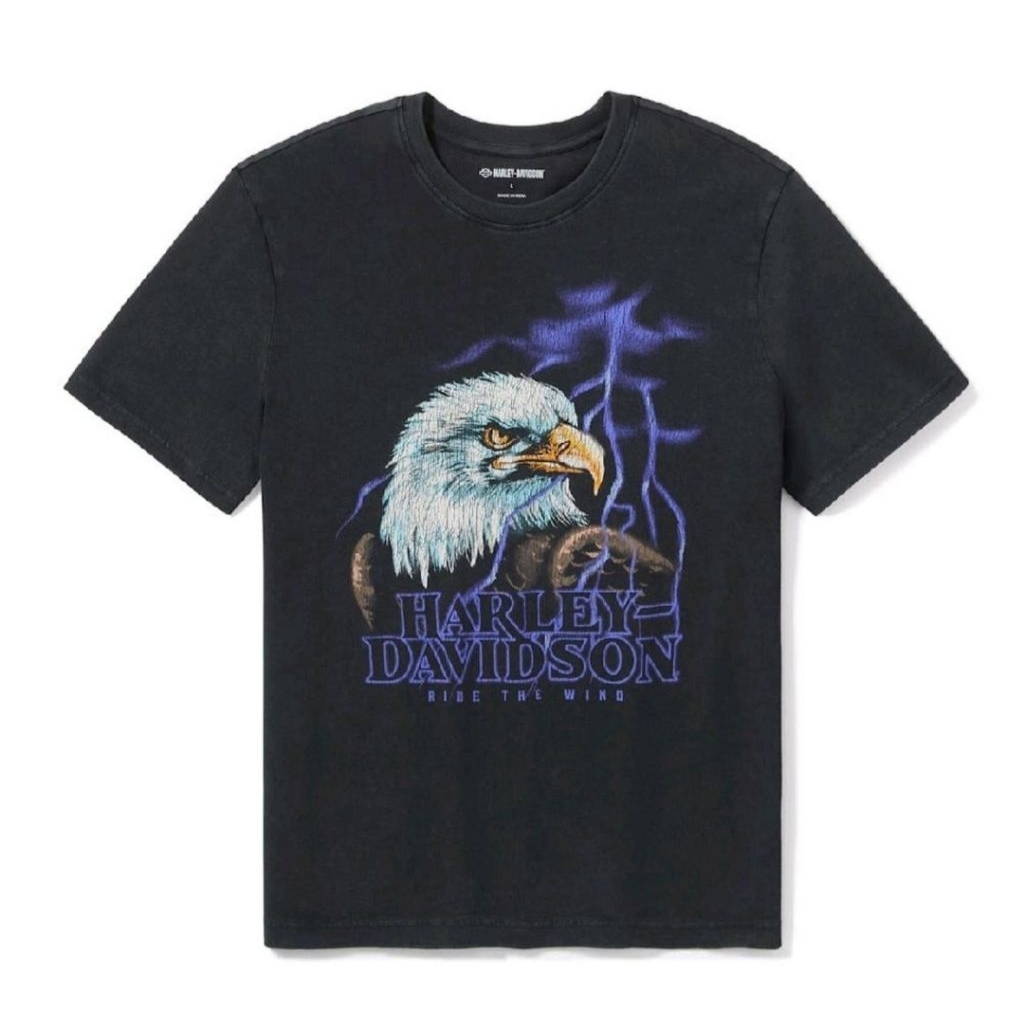 KAOS HARLEY-DAVIDSON MEN'S LIGHTNINGEAGLE TEE BLACK | TSHIRT PRIA | ATASAN PRIA ORIGINAL HD GENUINE 
