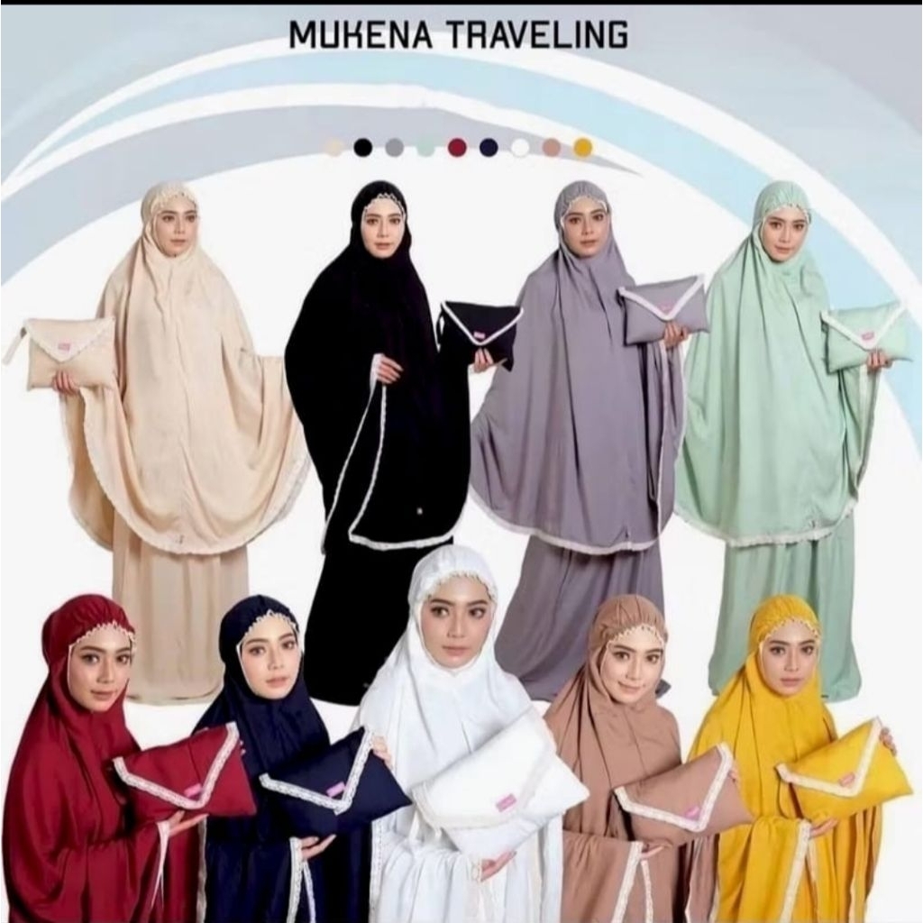 Mukenah polos hyget prenium renda pinggir free tas traveling mukenah amplop jumbo dewasa