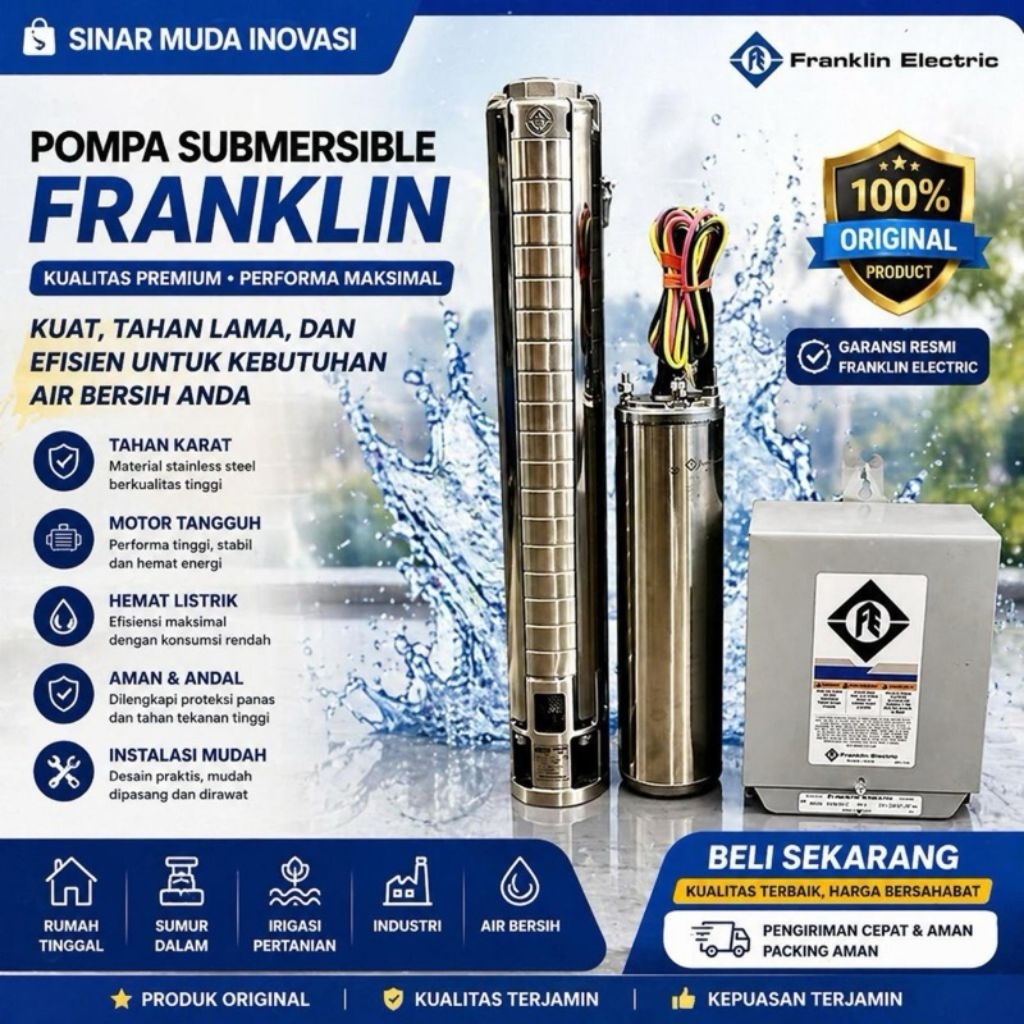 POMPA SATELIT 4 INCH FRANKLIN 3Hp 380v POMPA 4SP8/16 OUTLET 2 INCH