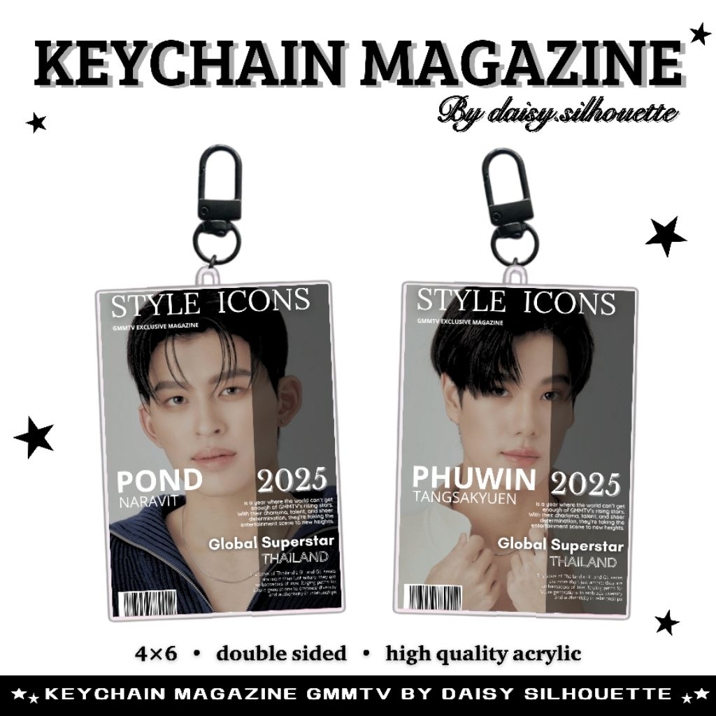 KEYCHAIN MAGAZINE GMMTV || ACTOR THAILAND ACRYLIC KEYCHAIN || GANTUNG KUNCI AKRILIK CUSTOM || GEMINI
