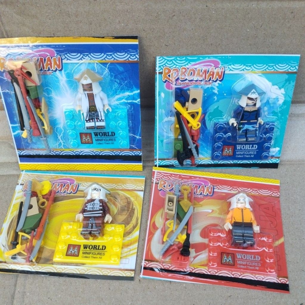 1 Set Mainan Robot Rakit Brik Motif Naruto Raikage Hatake dll Mini Figur