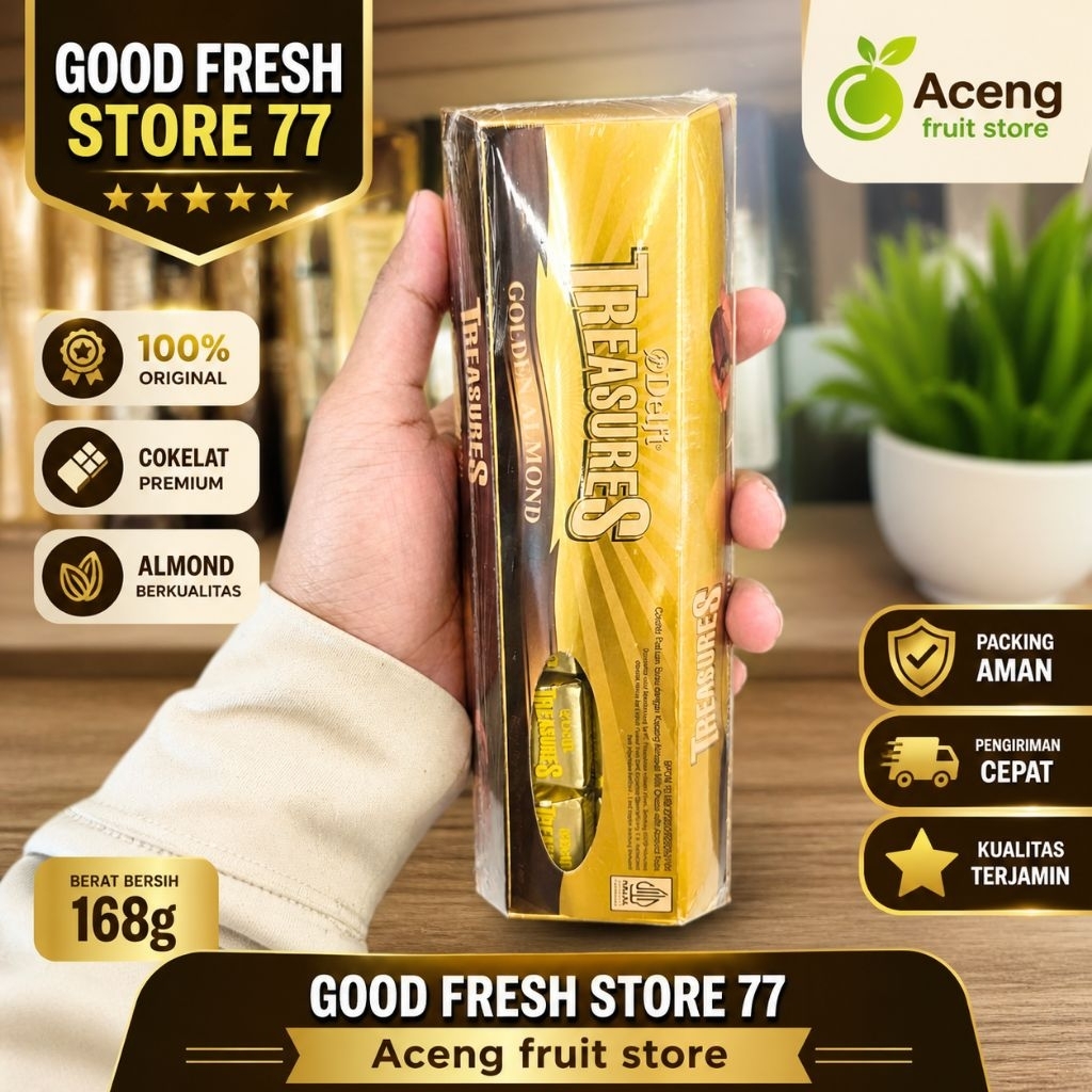 Delfi  treasures golden almond coklat almond treasure 168 gram