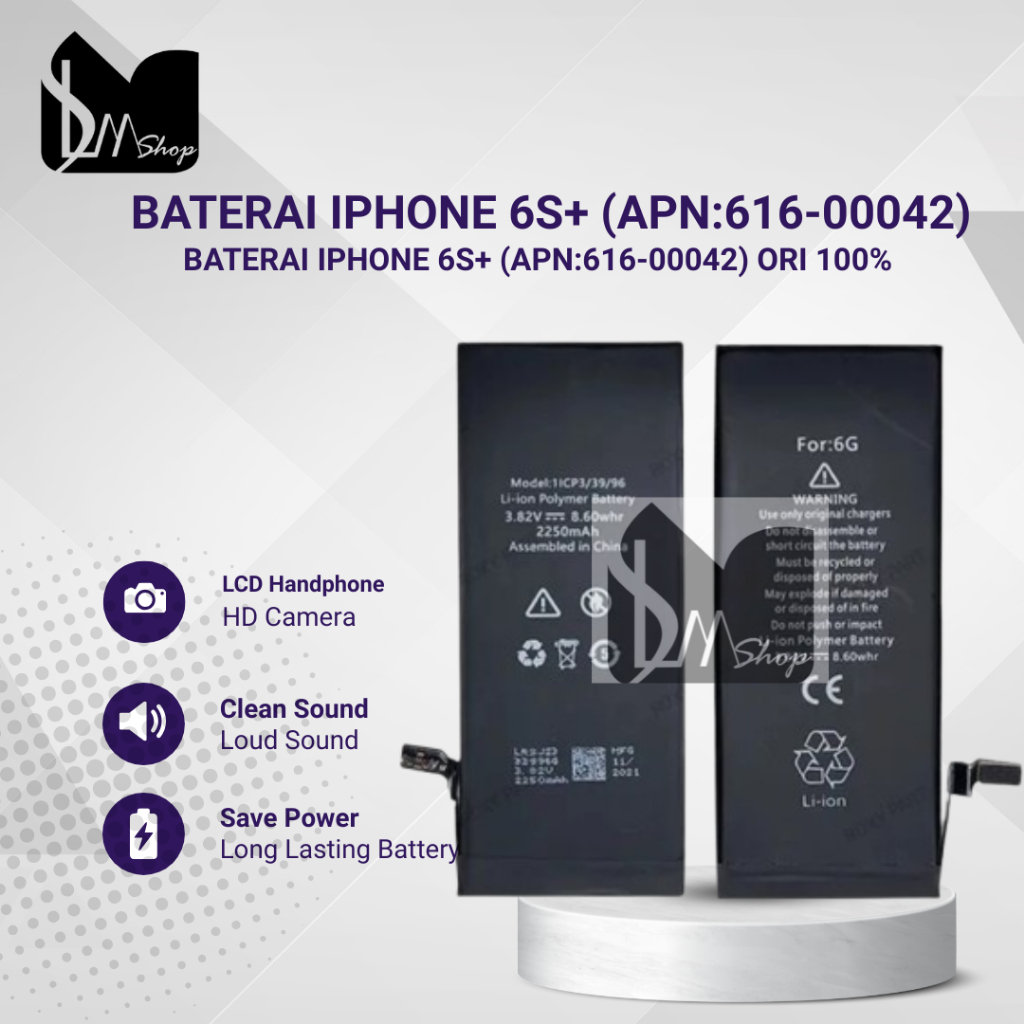 BATTERY | BATERAI | BATRE IPHONE 6S+ (APN:616-00042) ORI OG SUPER 100%