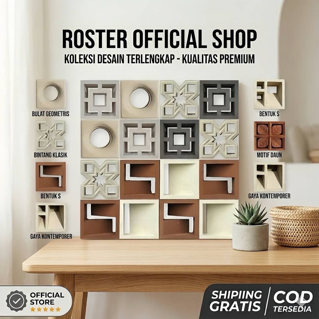 Roster Beton Minimalis/Loster Ventilasi Rumah/Lubang Angin Estetik