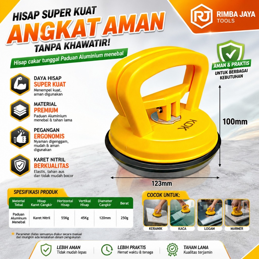 Alat Angkat Kaca Keramik Granit Besar Suction Cup Multifungsi