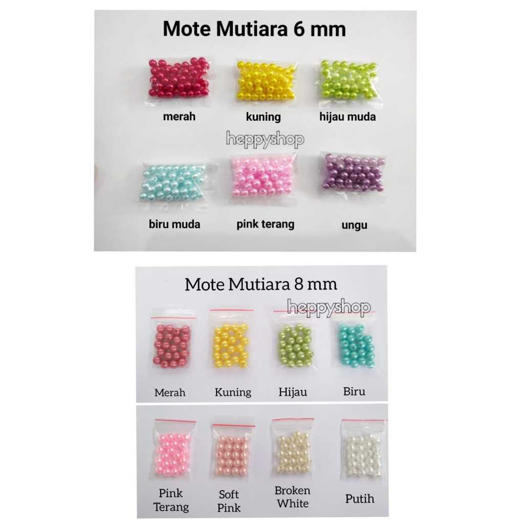 Mote Mutiara 3 mm / 6 mm / 8 mm Mote Meronce Gelang