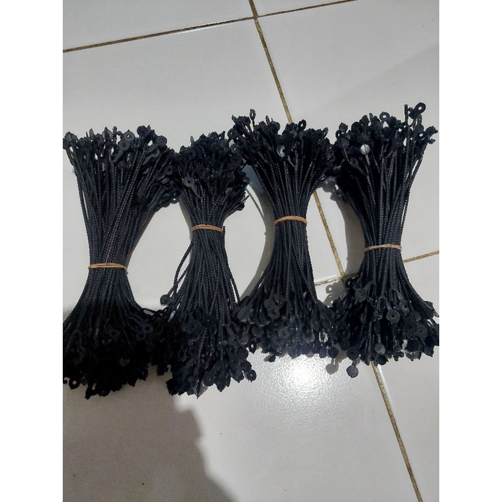 tali plintir hitam 100pcs/ tali plastik snack / tali jinjing plastik satu ikat 100pcs