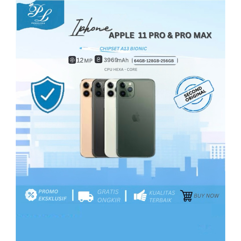 iphone 11 pro & pro max 64gb 256gb second Ex Resmi