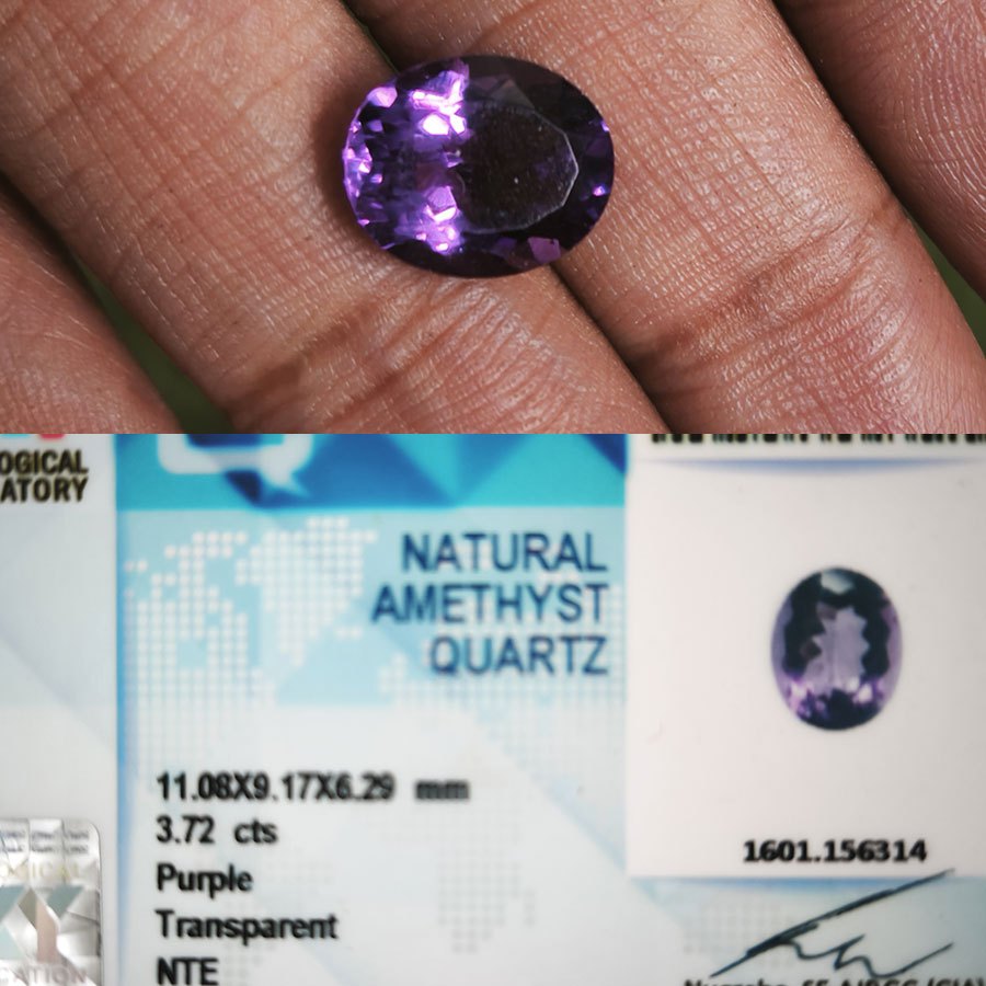 BATU KECUBUNG AMETHYS ASLI memo sertifikat
