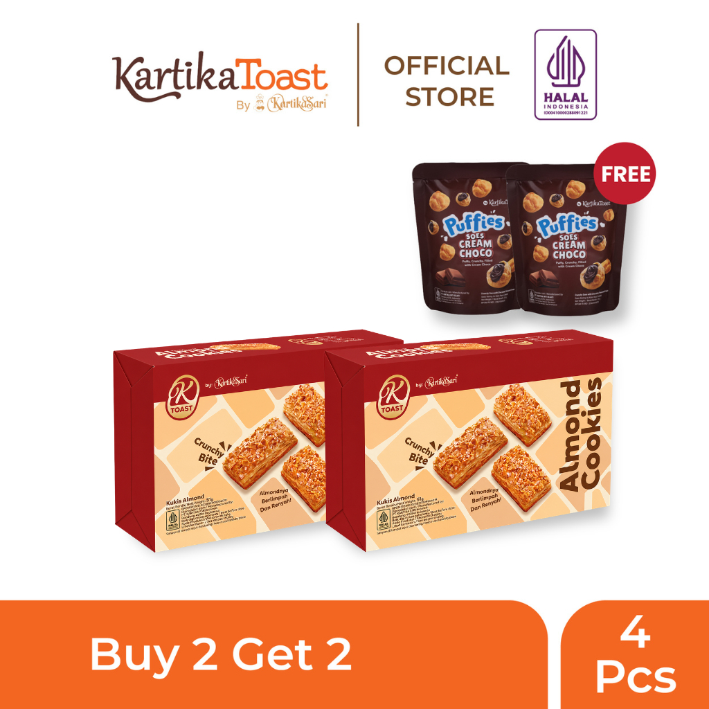 Kartika Toast Buy 2 Almond Cookies Free 2 Puffies Choco 33Gr