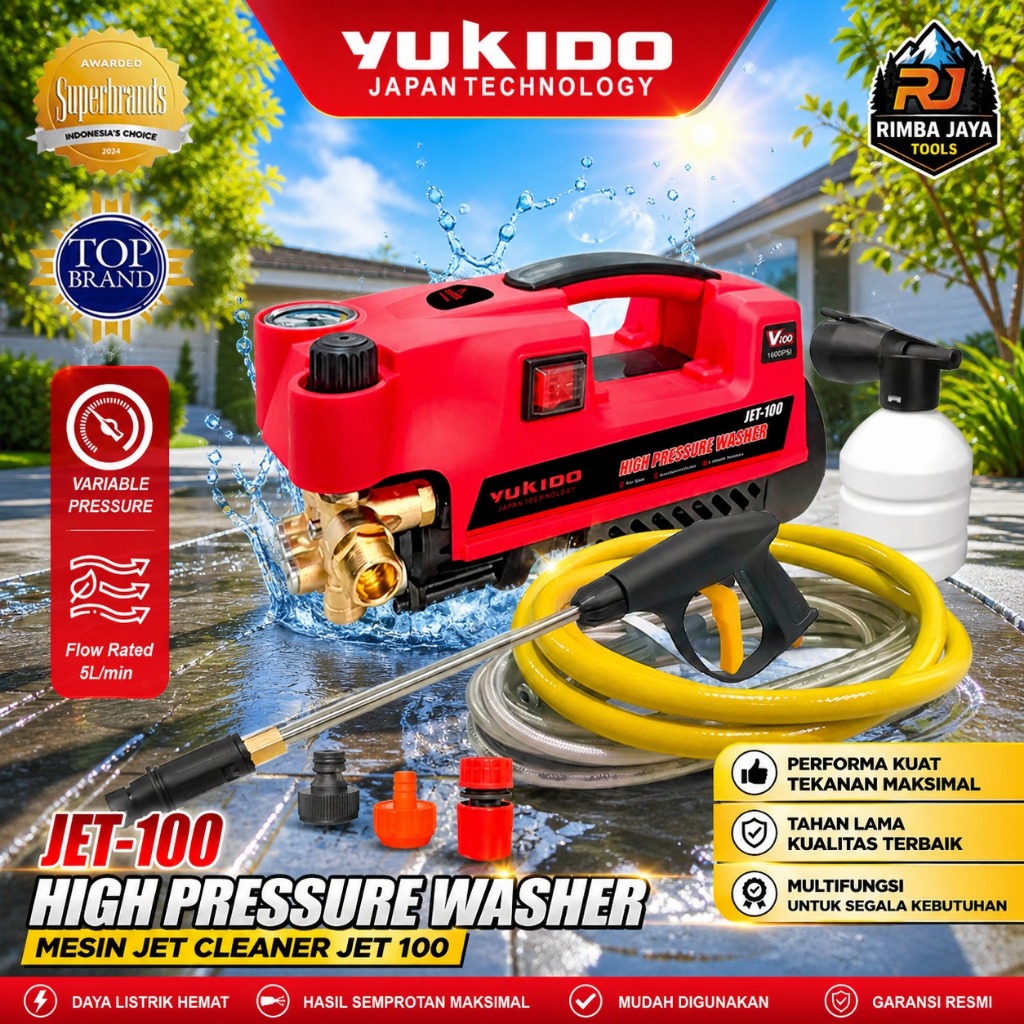 YUKIDO Mesin Steam Cuci Motor Mobil Tekanan Tinggi / YUKIDO High Pressure Washer Jet - 100 Cleaner