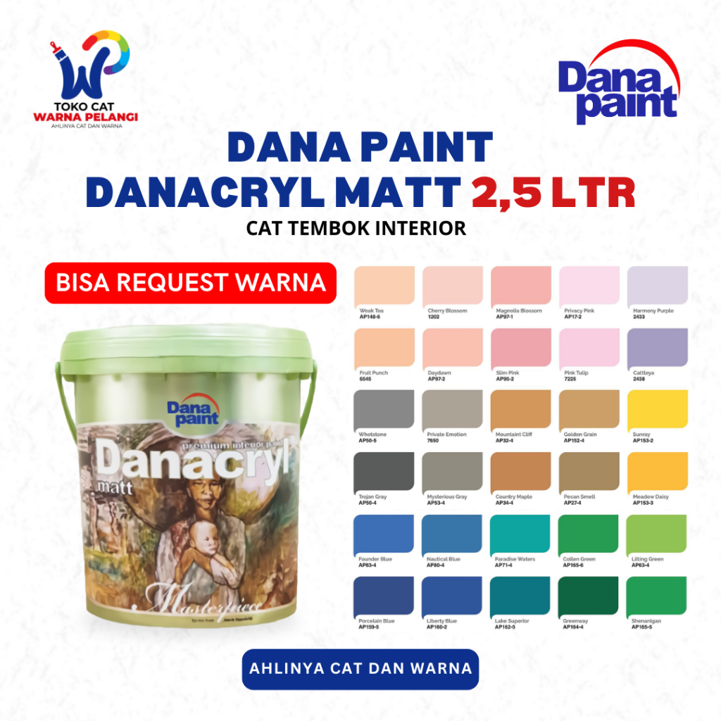 Cat Interior Dana Paint DANACRYL MATT 2,5 L | Cat Tinting Danacryl Matt Doff 2,5 Liter