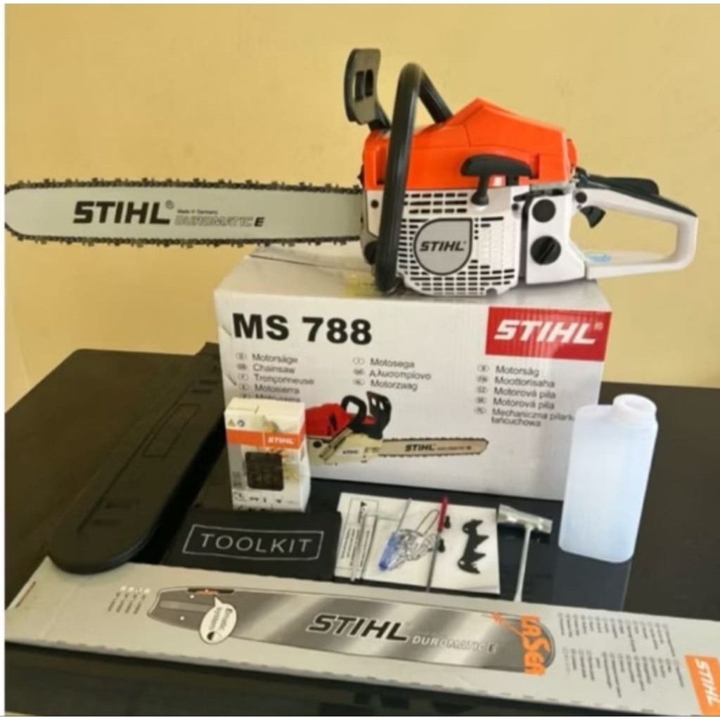 ORIGINAL!!  Mesin Gergaji Potong Kayu STIHL MS 788 Bar 22 Inch Laser dan Rantai / Mesin Chainsaw Sen