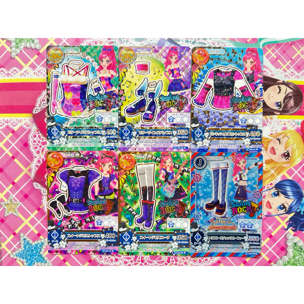 Kartu Aikatsu Satuan Jepang Seira Otoshiro Swing Rock Bitter Twins Sweet Devil Pinkish Union Tricolo