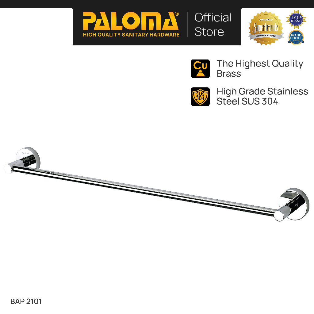 PALOMA BAP 2101 Rak Handuk Baju Gantungan Hanger Wall Dinding Kamar Mandi Brass Kuningan Stainless S