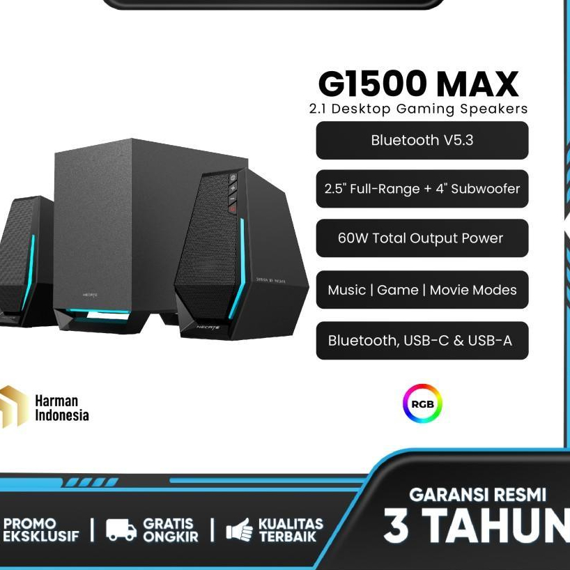 EDIFIER G1500 MAX / G1500MAX 2.1 Desktop Gaming Speakers