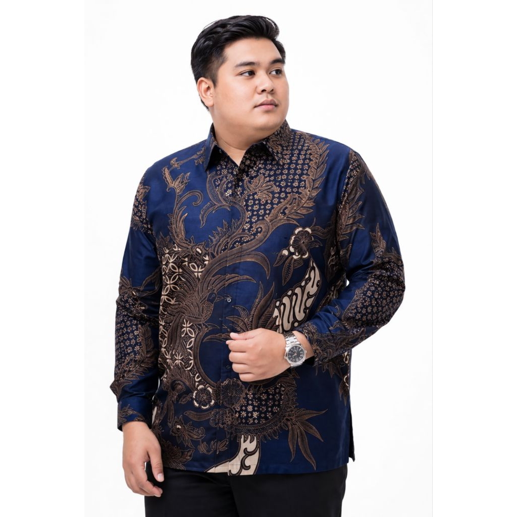 BATIK FURING BIRU LENGAN PANJANG KEMEJA BIRU BATIK PRIA KEMEJA FURING JUMBO SERAGAM BATIK PRIA SERAG