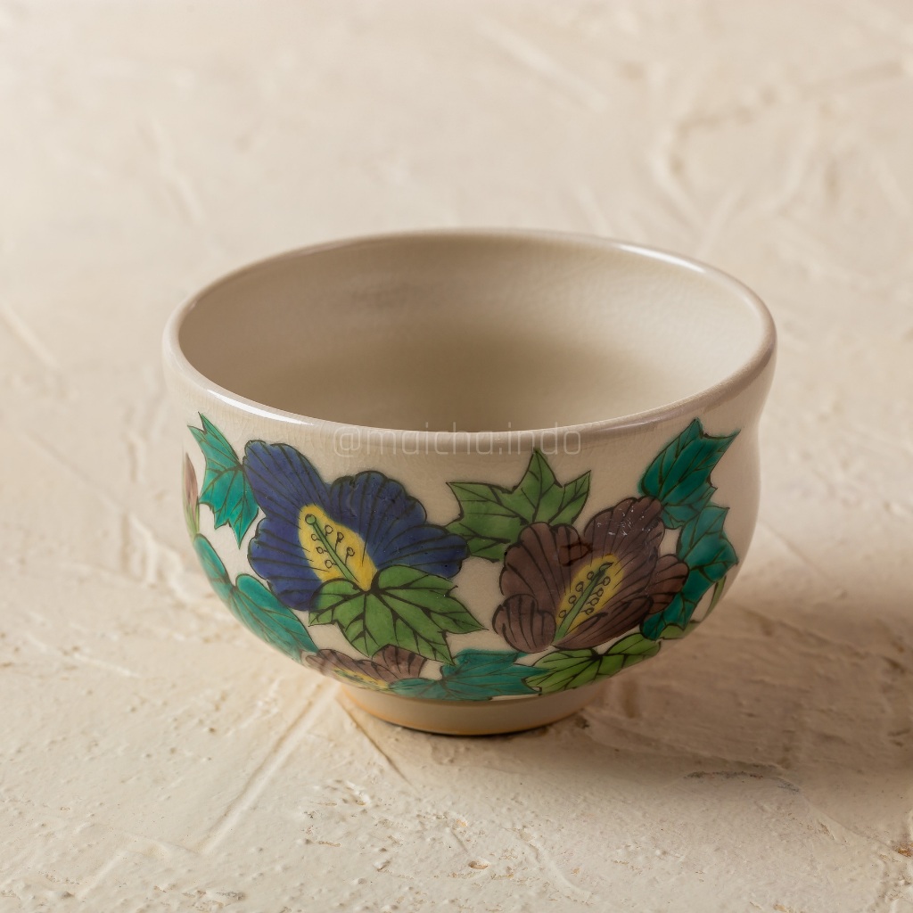 Chawan - Kutani-yaki - Hibiscus - Made in Japan