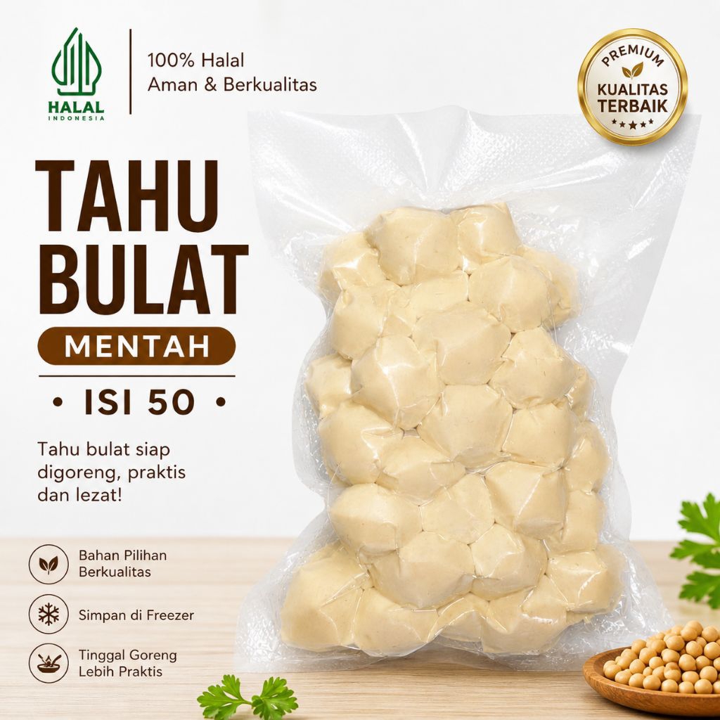 TAHU BULAT MENTAH ISI 50 FREE BUMBU TABUR