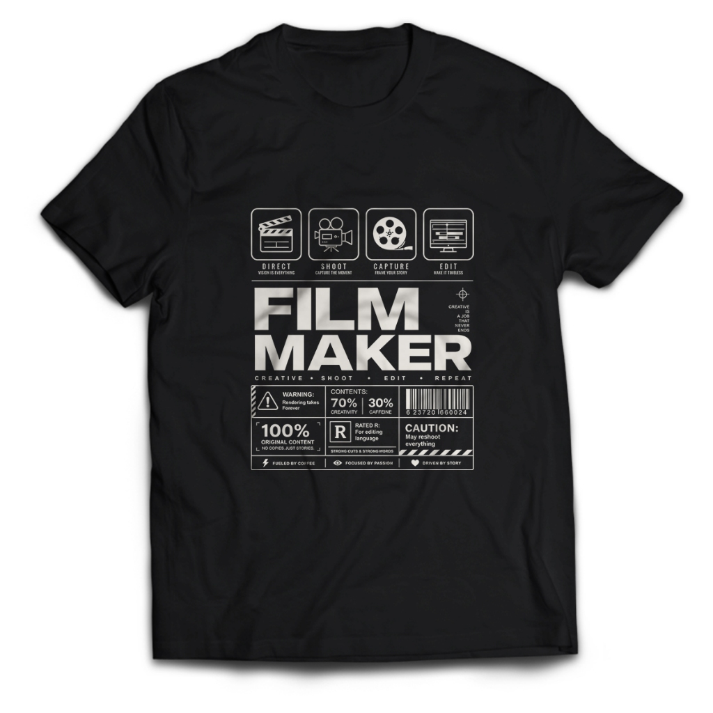 Kaos Pria FILM MAKER LABEL Dewasa Baju Atasan Unisex PakeKaos