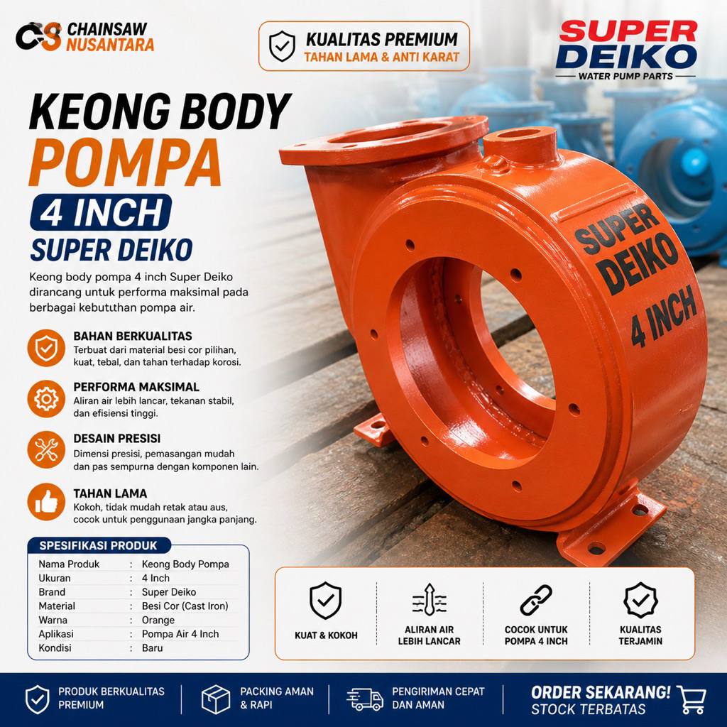 KEONG BODY POMPA PASIR 4INCH DEIKO NEW ORI BEST SELLER