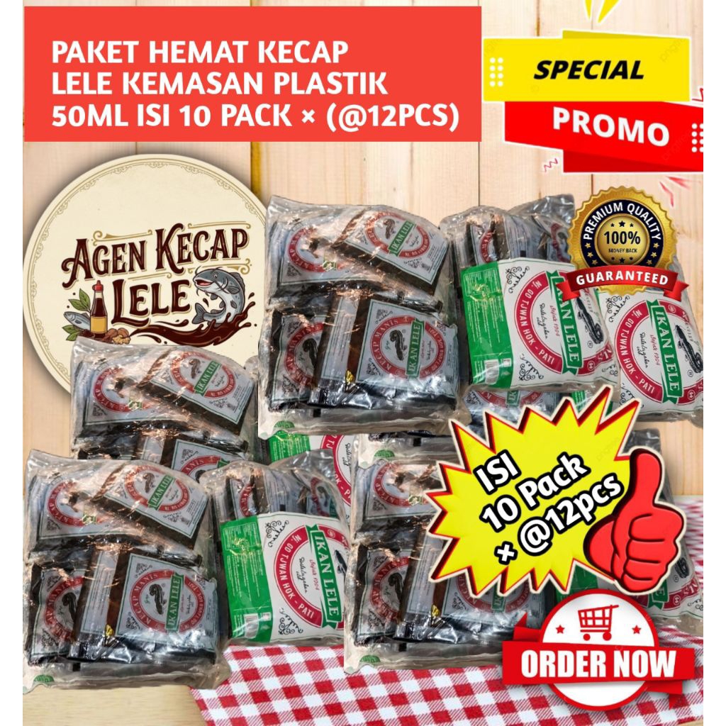 Paket Hemat Kecap Lele Sachet 50 ml Isi: 10 pack × @12 sachet (total 120 sachet)