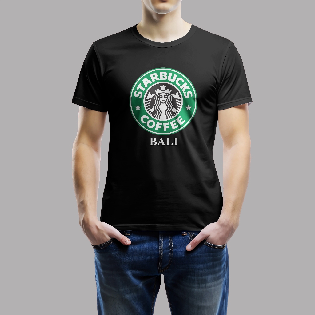 Kaos Tshirt Baju STARBUCKS BALI HARD ROCK BALI Lengan Pendek Bahan Katun Combed 30s Pria Wanita