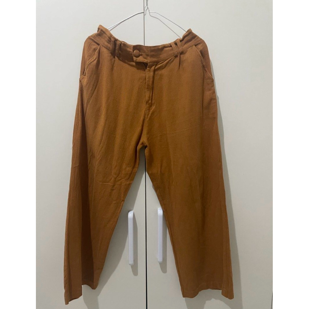 [PRELOVED] Terracotta Linen Relax Straight Pants.