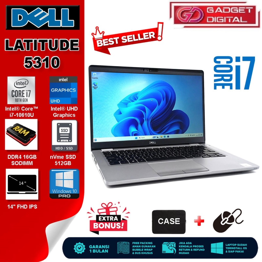 Laptop DELL Latitude 5310 Core i7 Gen 10 / 16GB / 512GB | 13.3" FHD IPS