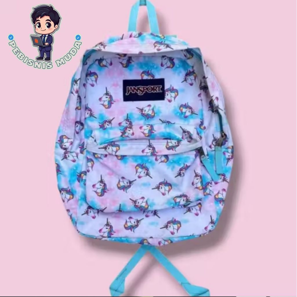 [READY STOK BISA COD] TAS RANSEL JANSPORT MOTIF UNICORN - BNWT FULL TAG