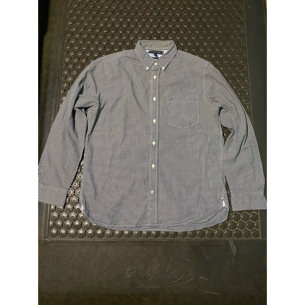 KEMEJA LENGAN PANJANG LUXURY TOMMY HILFIGER NAVY TARTAN MEWAH BRANDED