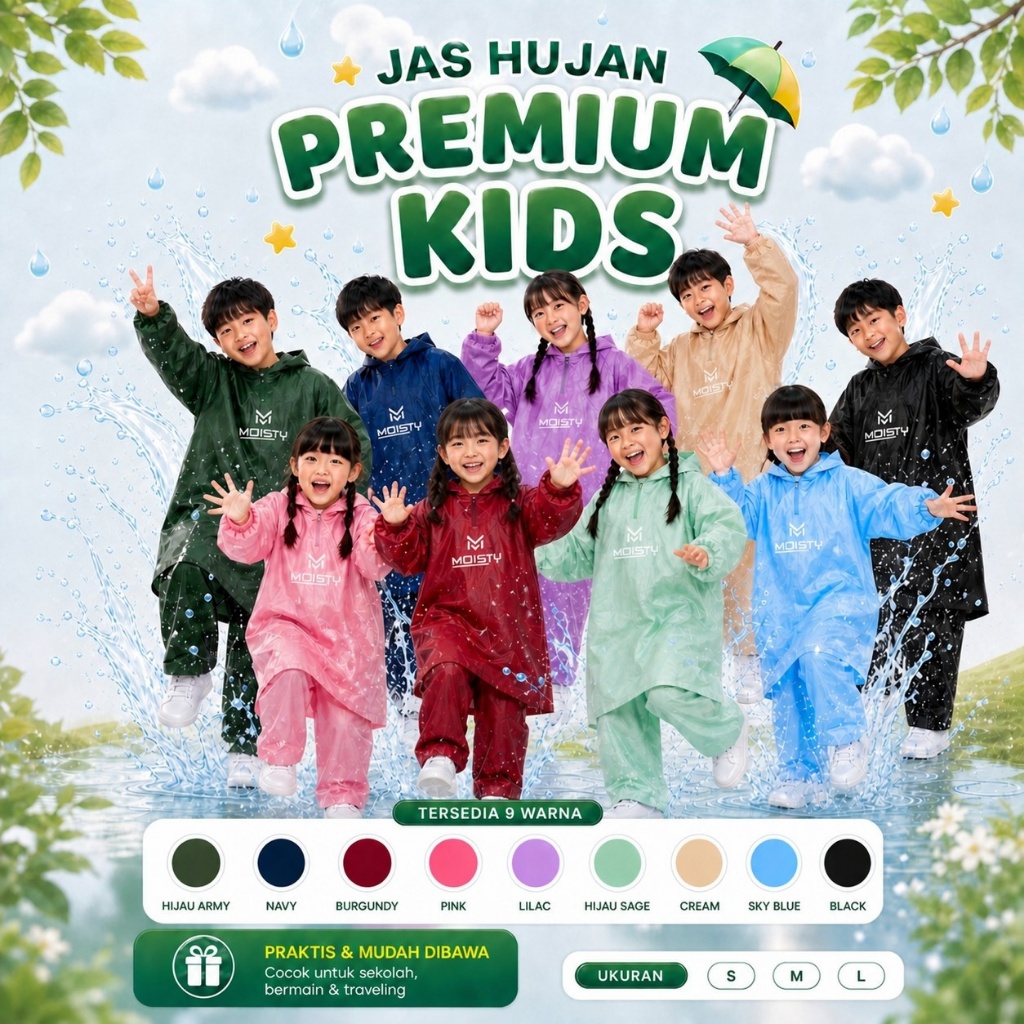 Jas Hujan Anak Setelan Pria Wanita Bahan Elastis Kuat Awet Anti Rembes By Athena