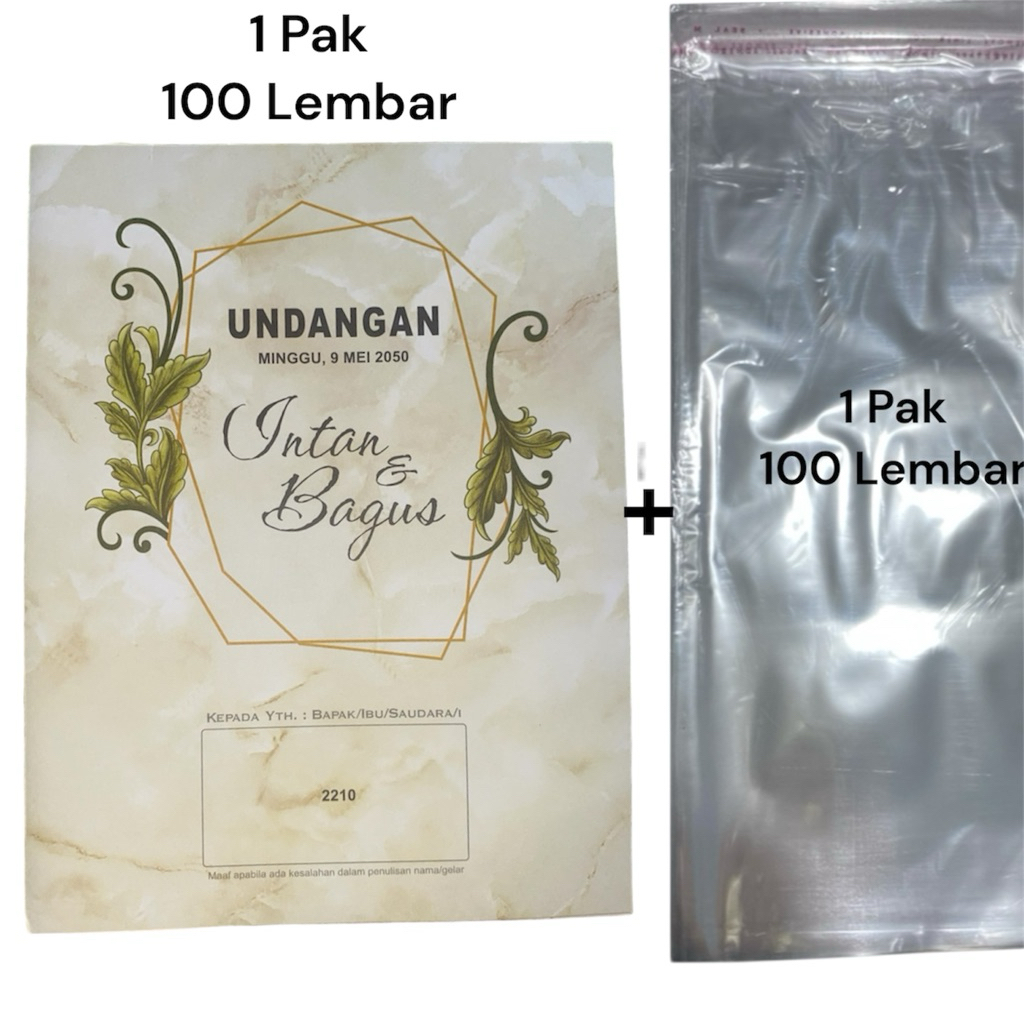 Erba 2210 1 Pack + 1 Pack Plastik Opp Blangko Undangan Kosong Erba 2210 1 SET (Blangko + Plastik opp