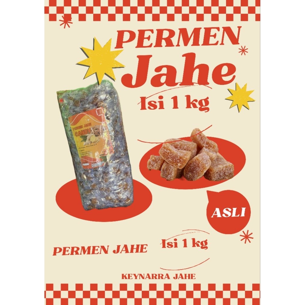 PERMEN JAHE ASLI 1KG/PERMEN JAHE JADUL/PERMEN SEHAT