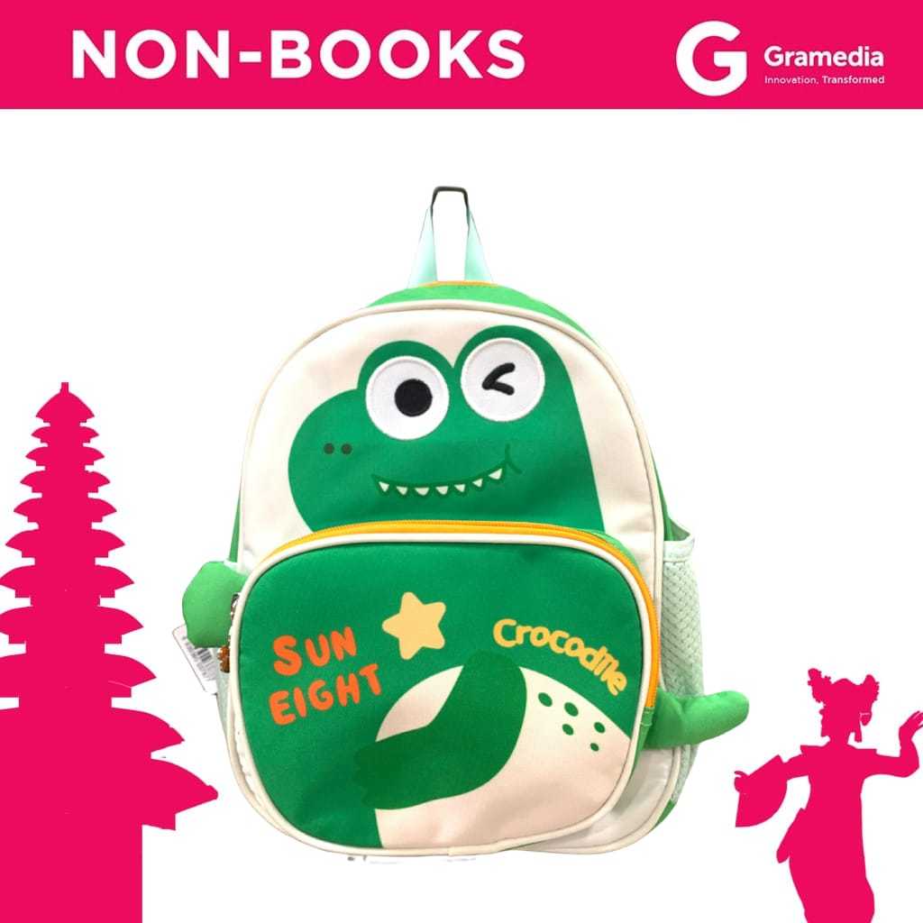 Gramedia Bali - OSB - Snoop It B/Pack Kids Mix Animal Buaya / Tas Backpack Sekolah Anak