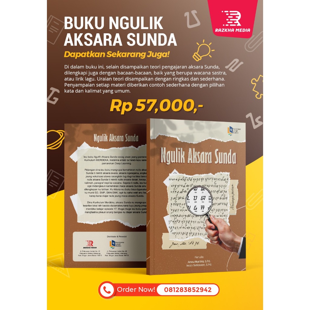 BUKU NGULIK AKSARA SUNDA / BELAJAR BAHASA/HURUF/AKSARA SUNDA