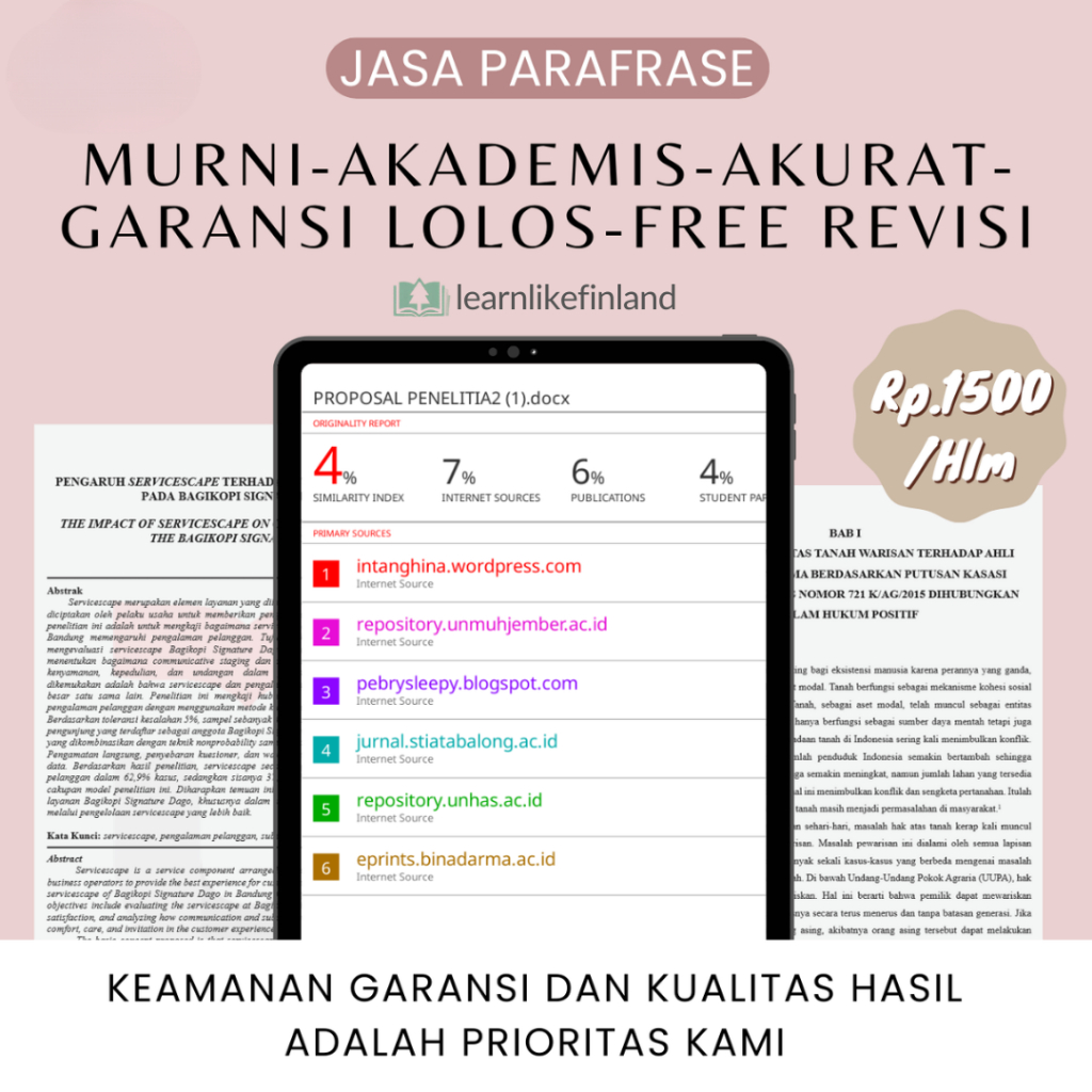 Jasa Menurunkan Skor AI Plagiasi/Similarity | Turnitin dan Drilllbit
