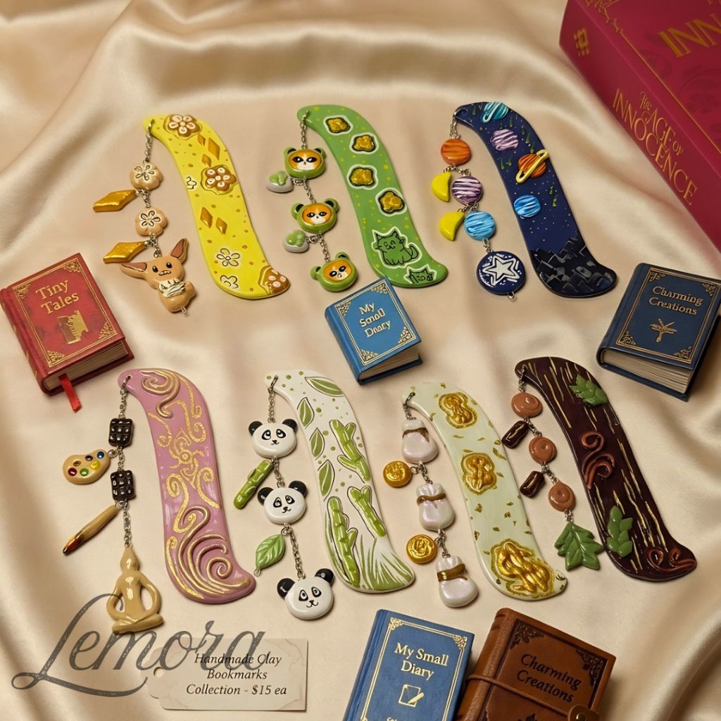 Clay Bookmark/ Bookmark Handmade/ Aesthetic Bookmark/ Cute Bookmark/ Handmade Bookmark Clay