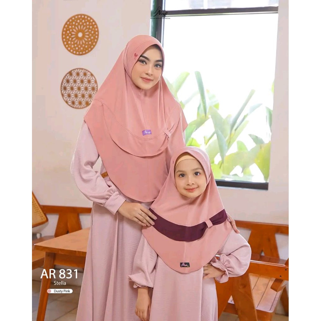 AR 831 ( couple kids dan mom ) HIJAB BERGO NYAMAN DIPAKE BY ARRAFI ORI